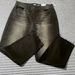 Old Navy NEW 14 the sky hi straight faded black jeans extra high rise zip ankle